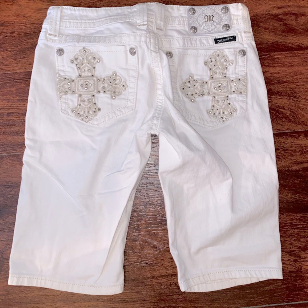 White Miss Me Shorts